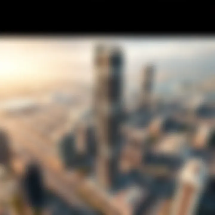 Aerial view of Jumeirah Lake Towers highlighting AG Tower's strategic location