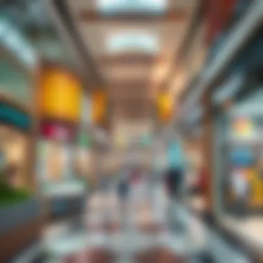 Vibrant retail space inside Al Bawadi Mall with diverse shops