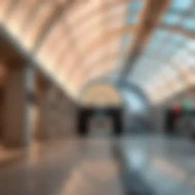 Architectural Highlights of Al Jafiliya Metro Station Interior of Al Jafiliya Metro station highlighting architectural features
