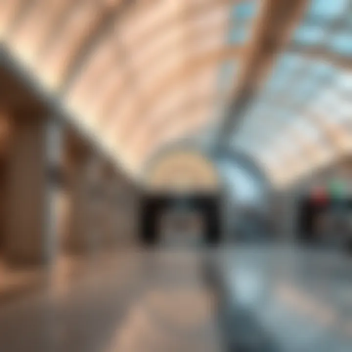 Architectural Highlights of Al Jafiliya Metro Station Interior of Al Jafiliya Metro station highlighting architectural features