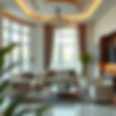 Sophisticated Living Room in Al Khail Gate Elegant living room interior in Al Khail Gate