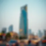 Stunning view of Al Moosa Tower 2 against the Dubai skyline