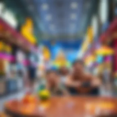 A family enjoying leisure time at Al-Twar Centre's entertainment zone.