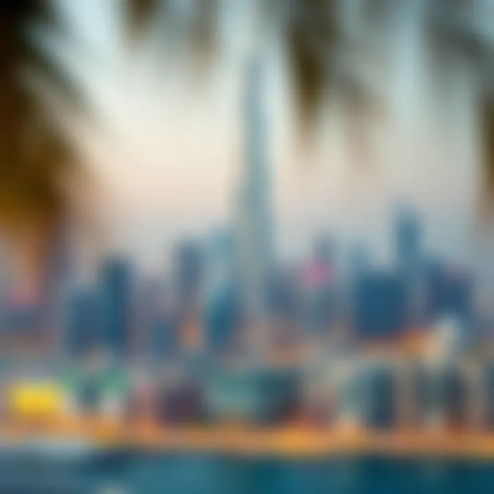 Panoramic View of Al Yasmeen Building in Skyline Panoramic view of Al Yasmeen Building integrated into Dubai's skyline, demonstrating its contextual significance