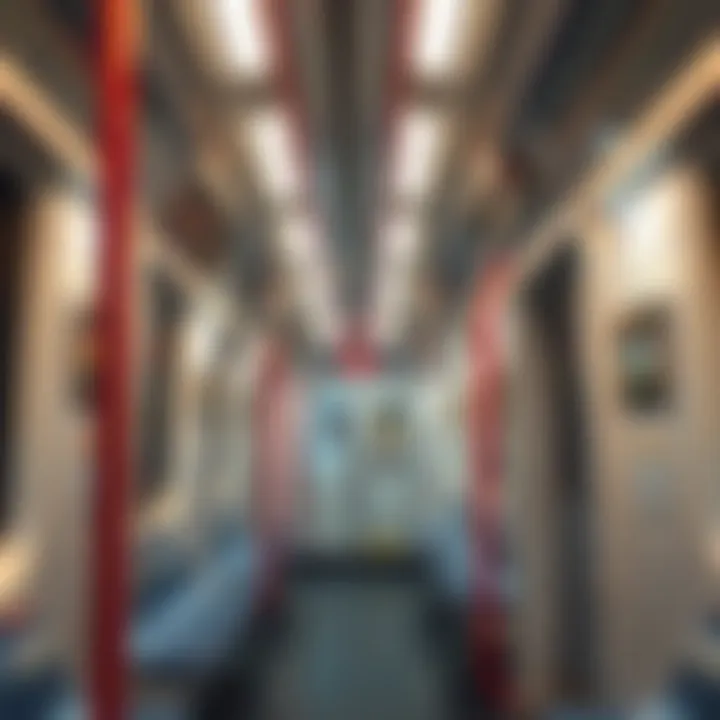 Interior of a Red Line Metro Train in Dubai Interior of a Red Line Metro Train