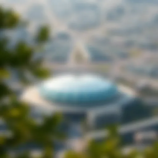 Aerial view of سد حتا showcasing its structural design and surrounding landscape