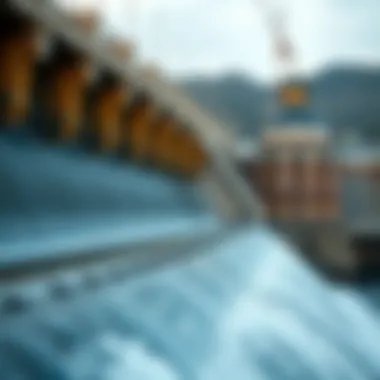 Water Management System of سد حتا Close-up of the dam's water management system highlighting its engineering innovations