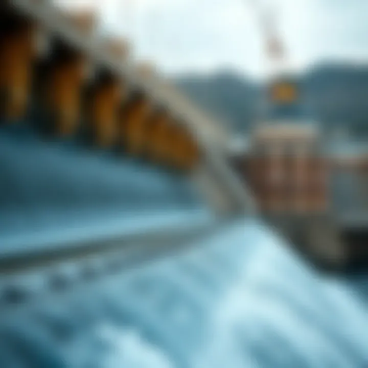 Water Management System of سد حتا Close-up of the dam's water management system highlighting its engineering innovations