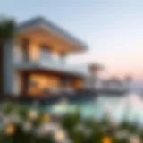 Stunning beachfront villa with modern architecture