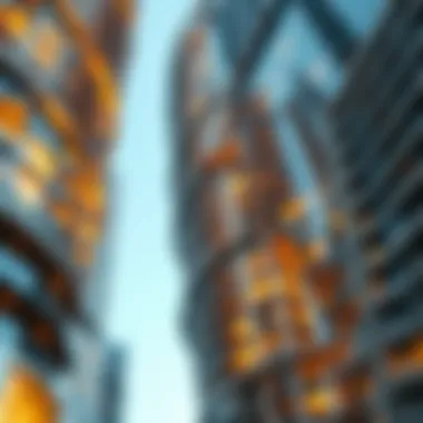 Close-up of Bloom Towers' Façade Detailed close-up of Bloom Towers' unique façade showcasing modern architecture