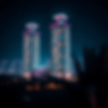 Bloom Towers at Night Night view of Bloom Towers with vibrant city lights