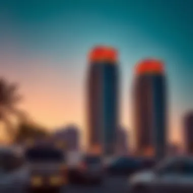 Bloom Towers at Sunset Stunning view of Bloom Towers at sunset highlighting its architectural design