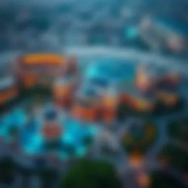 Aerial view of Bulgari Resort Dubai showcasing its unique architecture