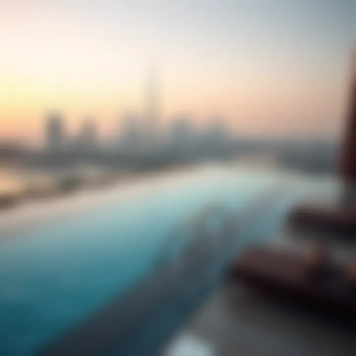 Breathtaking infinity pool overlooking the skyline at Bulgari Resort