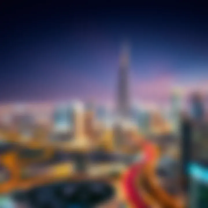 A panoramic view of Dubai's skyline featuring Burj Al Nahda