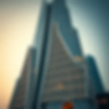 Architectural close-up of Burj Al Shamsa's unique façade