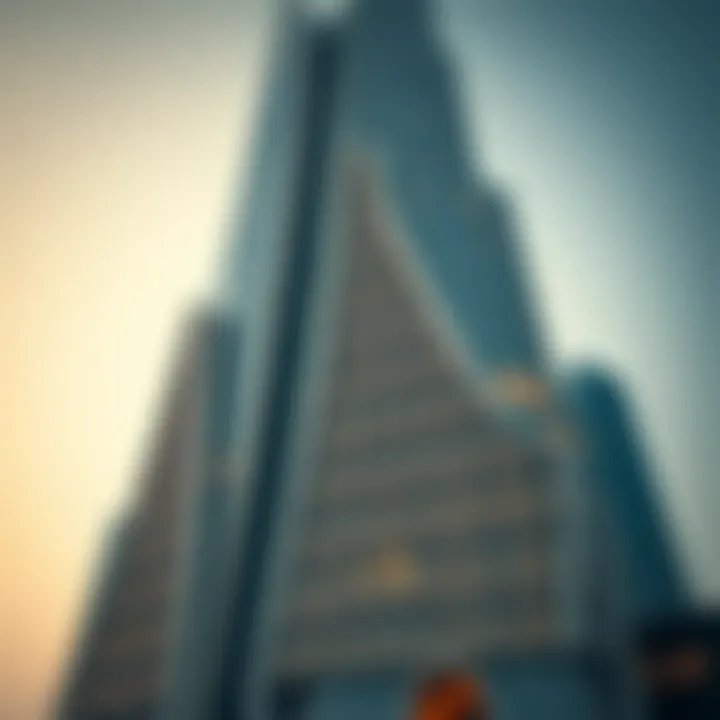 Architectural close-up of Burj Al Shamsa's unique façade