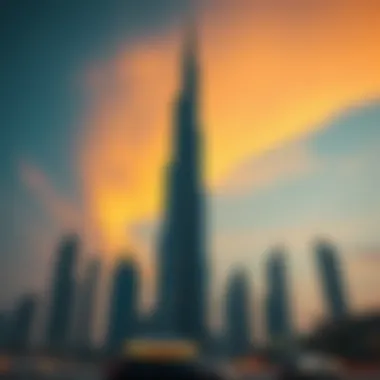 Stunning view of Burj ME against the sunset