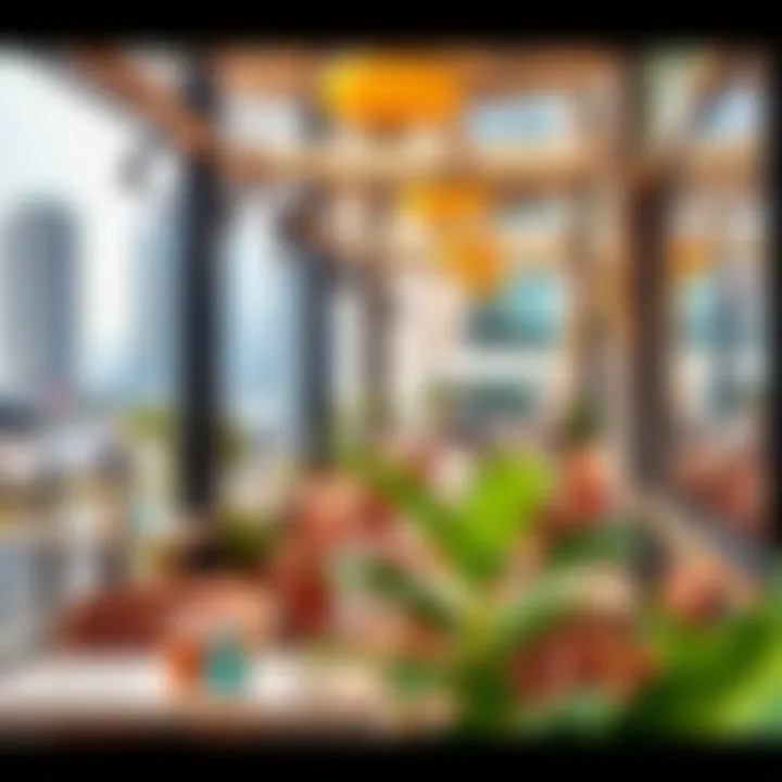 Inviting Outdoor Spaces in Business Bay Cafes Vibrant outdoor seating area of a café