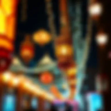 Cultural Decorations for a Vibrant Eid Atmosphere in Dubai Traditional decorations and lanterns enhancing the ambiance of Eid festivities