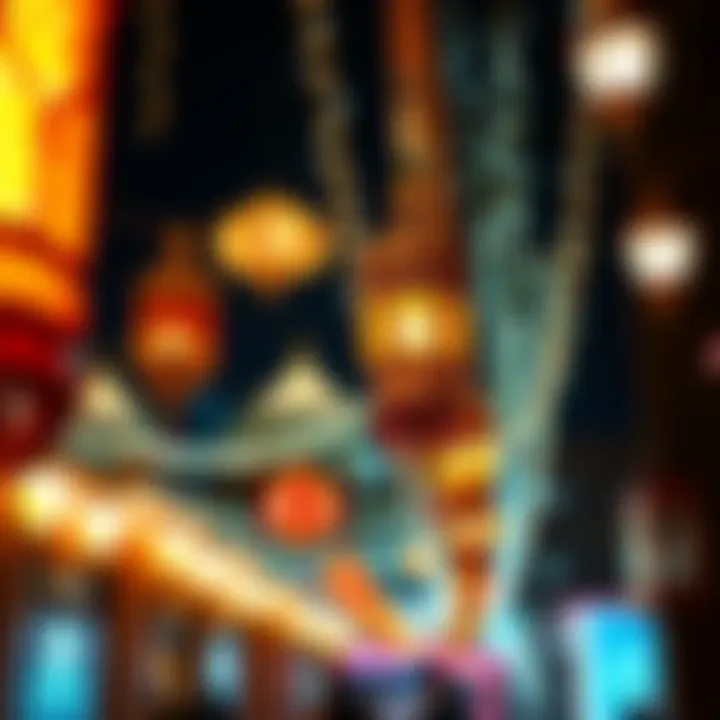 Cultural Decorations for a Vibrant Eid Atmosphere in Dubai Traditional decorations and lanterns enhancing the ambiance of Eid festivities