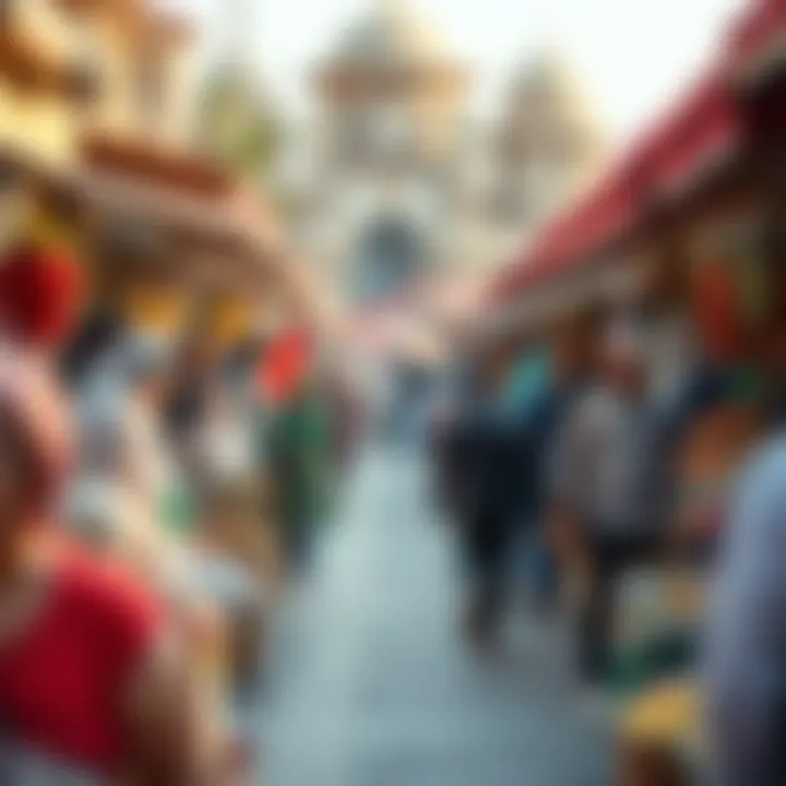 Community Engagement in Dubai's Markets During Eid al-Fitr A bustling market scene showcasing community engagement during Eid