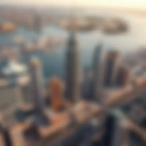 Aerial view of Jumeirah Lake Towers showcasing its iconic skyscrapers