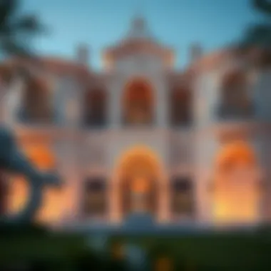 Stunning villa architecture showcasing intricate design elements