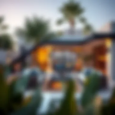 Trendy outdoor space of a villa reflecting lifestyle and leisure