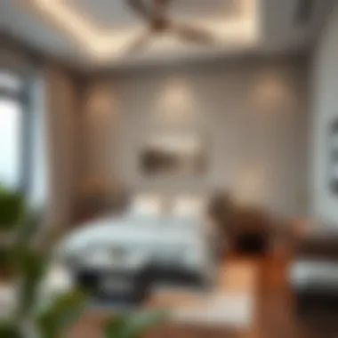 Stylish bedroom featuring contemporary design elements