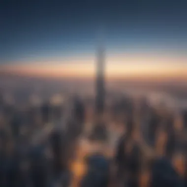 Dubai Skyline Featuring Burj Khalifa Stunning skyline of Dubai with Burj Khalifa