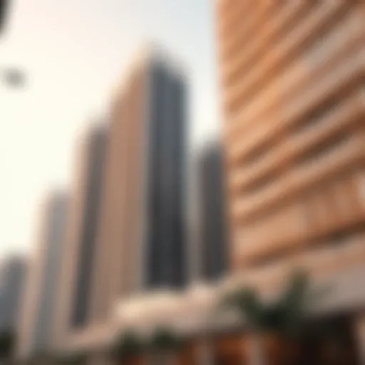 Modern High-Rise Architecture in Dubai A modern high-rise building in Dubai showcasing advanced architecture.