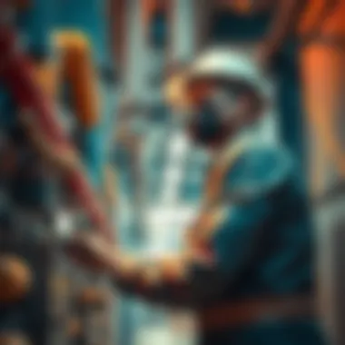 Building Systems Maintenance by Technician Technician performing maintenance on building systems.