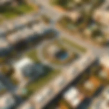 Aerial View of Mirdif's Residential Charm Aerial view of Mirdif highlighting its spacious greenery and residential areas