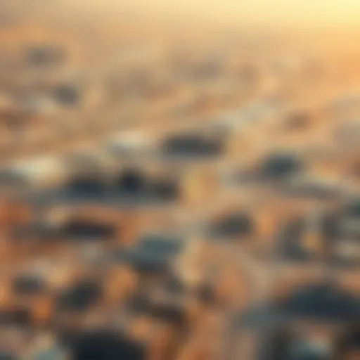 Aerial view of contracting sites in Mussafah