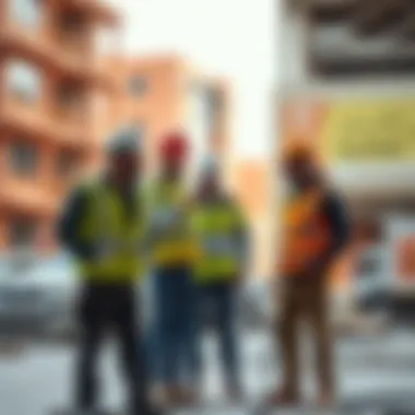 Collaboration in Construction Projects Construction workers collaborating on a project