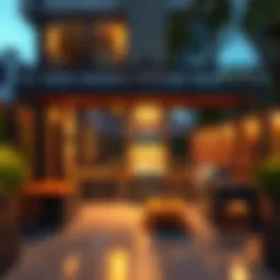 Stylish outdoor barbecue area with modern design