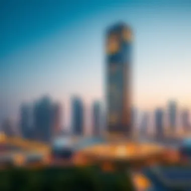 Creek Harbour Tower 2 with Dubai Skyline Panoramic view of Creek Harbour Tower 2 against the Dubai skyline