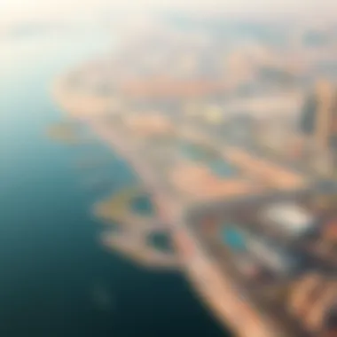 Aerial Perspective of the Danube Project Aerial view of the Danube Project site in Dubai showcasing its potential for development