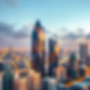 Diamond Business Center: A Landmark in Dubai's Skyline Aerial view of Diamond Business Center in Dubai's skyline