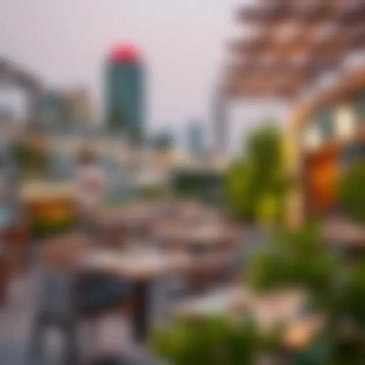 Outdoor Dining Experience at Dubai Hills Elegant outdoor dining setup at a Dubai Hills restaurant