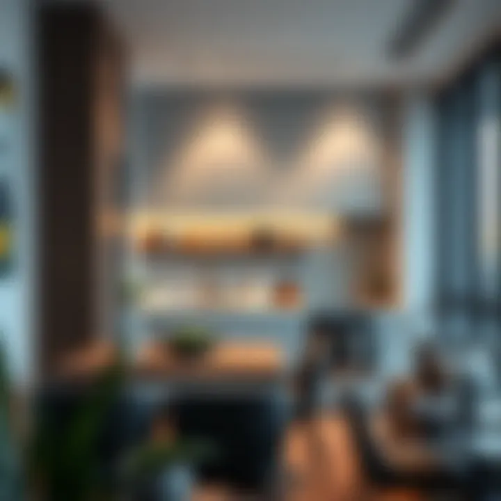 Modern Kitchen Layout Modern kitchen layout in a Discovery Gardens apartment