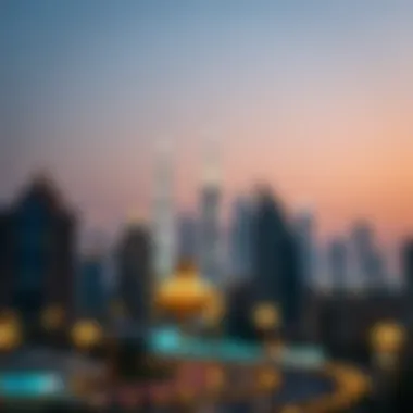 Dubai Skyline Illuminated for Ramadan Festivities Dubai skyline illuminated for Ramadan festivities