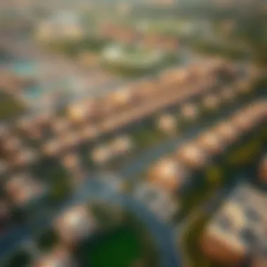 Aerial Overview of Emaar Farm Gardens Aerial view of Emaar Farm Gardens showcasing residential layout