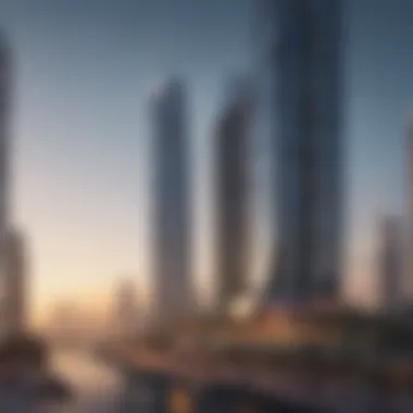 Modern Architectural Marvel in Dubai A stunning view of a renovated skyscraper showcasing modern architectural design