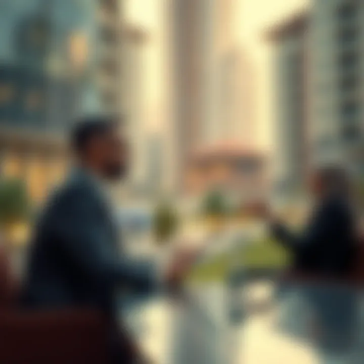 Real estate broker discussing investment opportunities