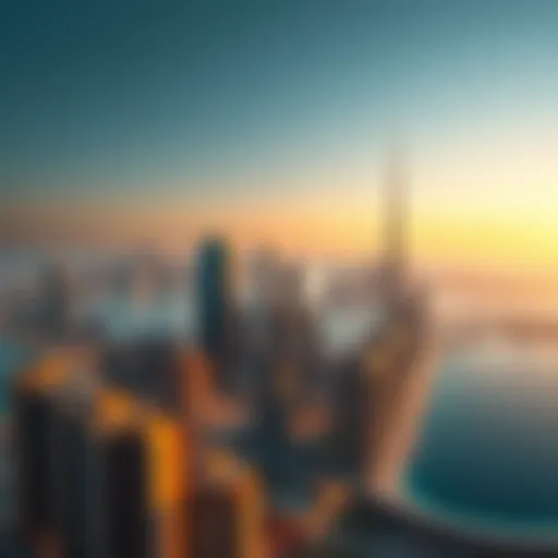 Aerial view of Dubai skyline showcasing luxury properties