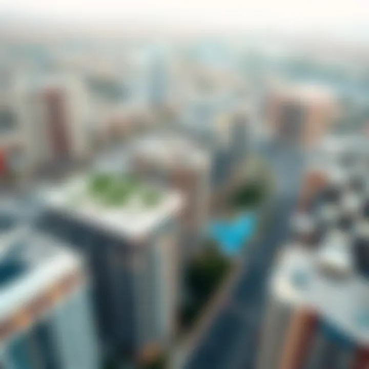 Prestigious Real Estate Project Aerial View Aerial view of a prestigious real estate project in Dubai