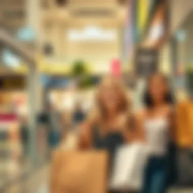 Happy Shoppers Enjoying Affordable Finds Happy shoppers enjoying their day out