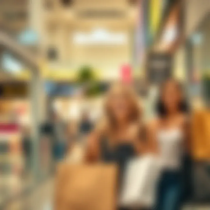 Happy Shoppers Enjoying Affordable Finds Happy shoppers enjoying their day out